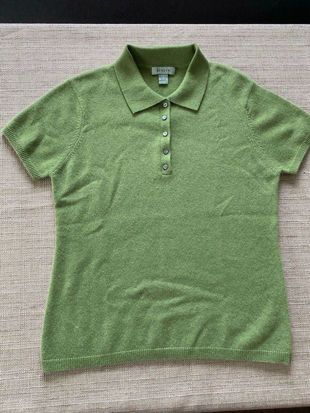 Geneva 100% Cashmere Light Green Sweater Blouse M